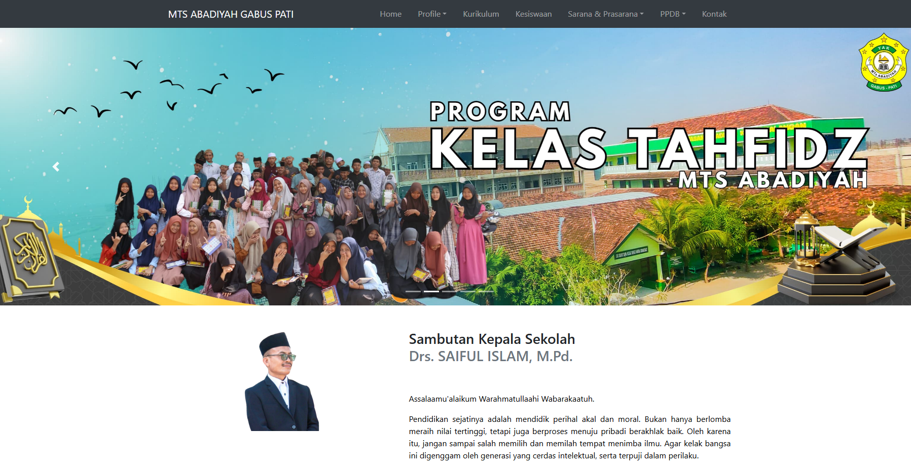 Website Profil Perusahaan MTs Abadiyah